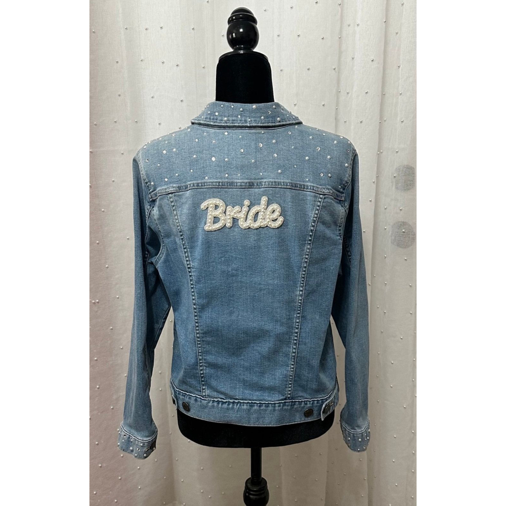 Denim Bride jacket, with pearl and rhinestone accents. St Johns bay, large